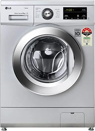 LG 8.0 Kg 5 Star Inverter Touch Control Fully-Automatic Front Load Washing Machine with Heater(FHM1408BDL, Silver, 6 Motion Direct Drive)